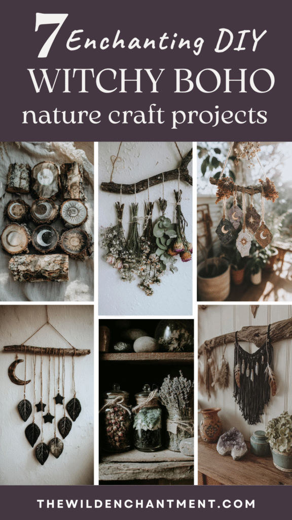 witchy-boho-decor-nature-crafts2 Explore 7 DIY witchy boho nature crafts with enchanting designs using wood, herbs, and crystals. Perfect for home decor.