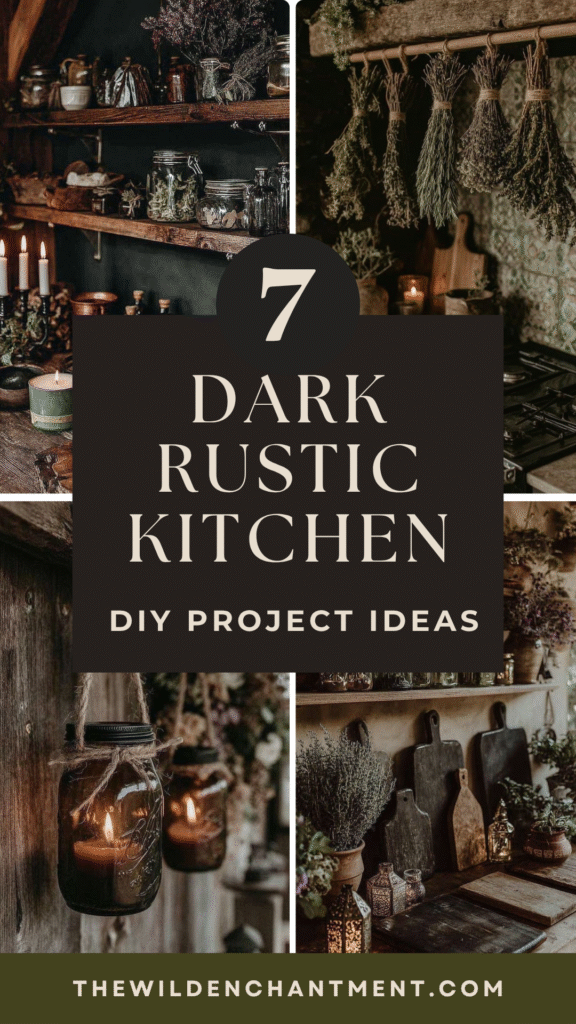 Explore 7 dark rustic kitchen DIY ideas with moody decor and vintage charm. Cozy atmospheres await.