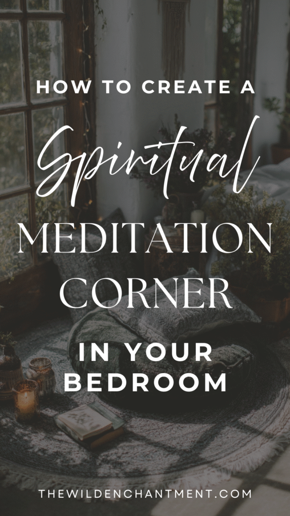 Cozy bedroom meditation corner with cushions, soft lighting, and a book, promoting spiritual relaxation.