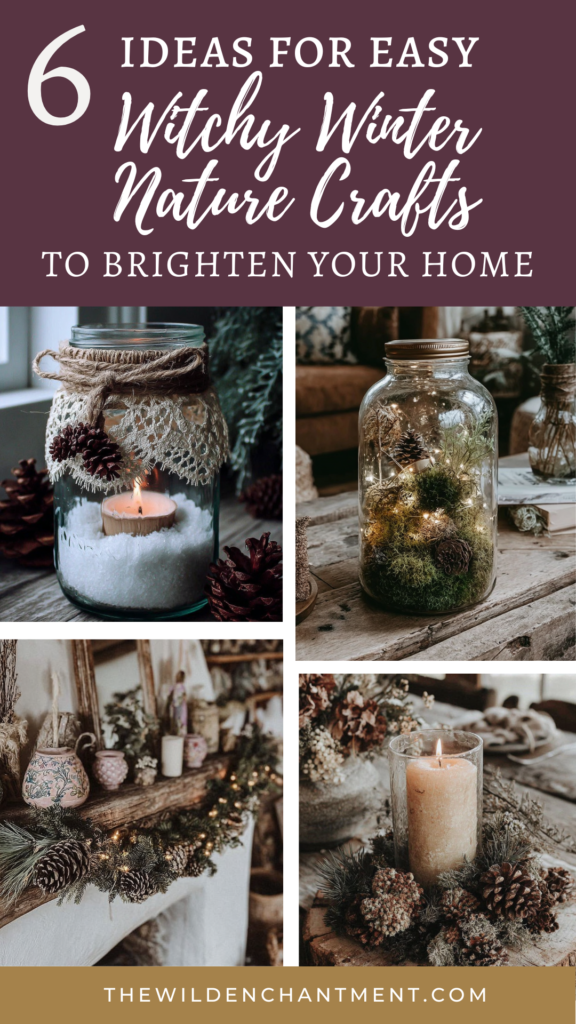 easy-winter-nature-crafts2 6 Witchy Winter Nature Crafts to Brighten Your Home: Candle jars and rustic decor ideas for a magical cozy vibe.